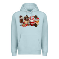 Blue Mist Chocolate Love Coffee Cups Premium Hoodie - FaDigitalArtStudio