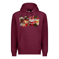 Burgundy Chocolate Love Coffee Cups Premium Hoodie - FaDigitalArtStudio