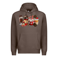 Coffee Chocolate Love Coffee Cups Premium Hoodie - FaDigitalArtStudio