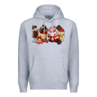 Heather Grey Chocolate Love Coffee Cups Premium Hoodie - FaDigitalArtStudio