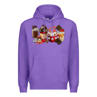 Purple Chocolate Love Coffee Cups Premium Hoodie - FaDigitalArtStudio