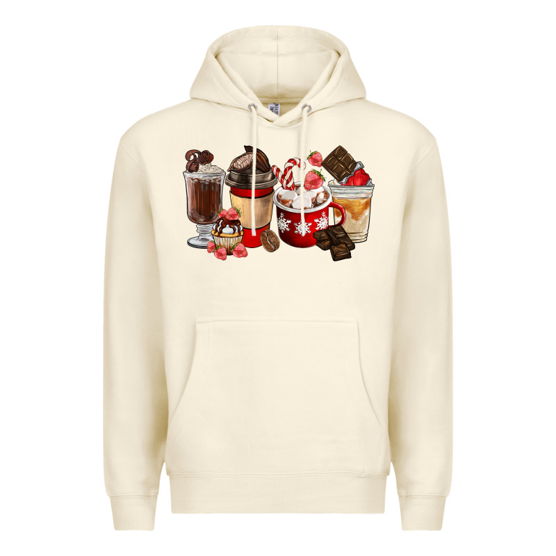 Chocolate Love Coffee Cups Premium Hoodie by FaDigitalArtStudio | Teevron