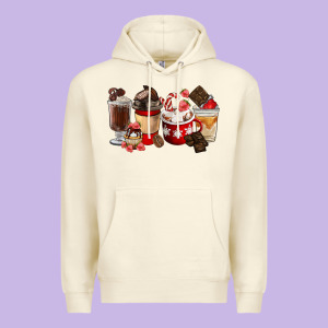 Chocolate Love Coffee Cups Premium Hoodie Designed By Fadigitalartstudio