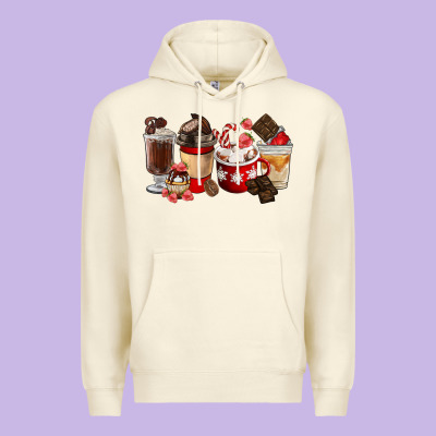 Chocolate Love Coffee Cups Premium Hoodie Designed By Fadigitalartstudio