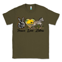 Army Green peace love zebra Classic Tee - LillyAllenDesigns