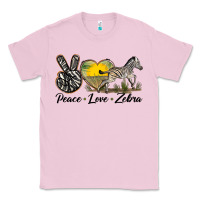 Bubblegum Pink peace love zebra Classic Tee - LillyAllenDesigns