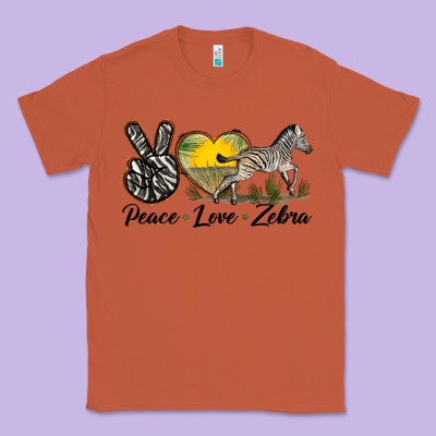 Peace Love Zebra Classic Tee Designed By Lillyallendesigns