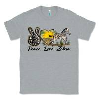 Heather Grey peace love zebra Classic Tee - LillyAllenDesigns