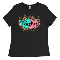 Black heart teacher Ladies Tee - MaliasSmallBusiness