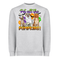 Heather Grey pet all the pumpkins Heavyweight Sweatshirt - CowGirlArtShop