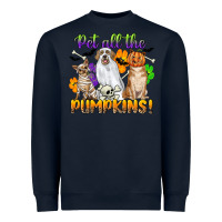 Navy pet all the pumpkins Heavyweight Sweatshirt - CowGirlArtShop