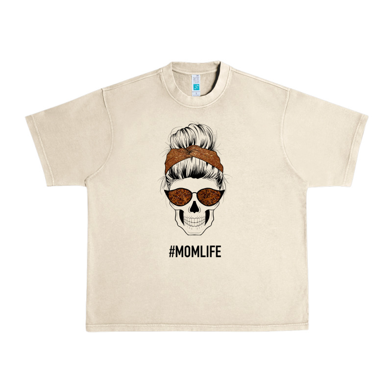 Brown Glitter, Western Vintage Patterned Mom Skull Urban Heavy Tee by Bettercallsaul | Teevron