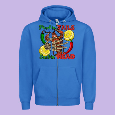 Pinchin' Tails Suckin' Head Crawfish Zipper Hoodie Designed By Fadigitalartstudio