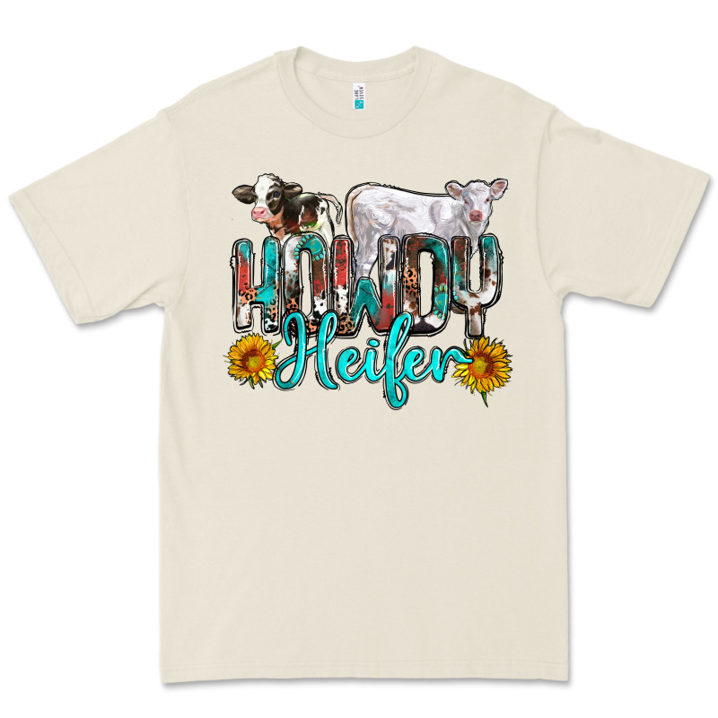 Western Howdy Heifer Premium Tee by NancyCooperArtShop | Teevron