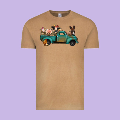 Farm Animals Truck Vintage Tee Designed By Jasminsmagicworld