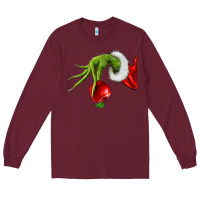 Burgundy Christmas Character Long Sleeve Tee - NancyCooperArtShop