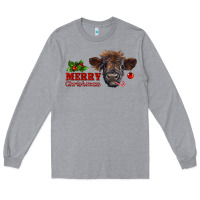 Heather Grey Merry Christmas Calf Long Sleeve Tee - RanaPortraitStore