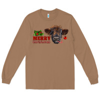 Toasted Coconut Merry Christmas Calf Long Sleeve Tee - RanaPortraitStore