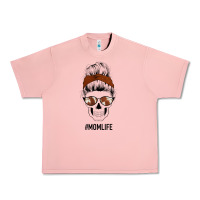 Salmon Western Brown Glitter Cowhide Patterned Mom Skull Urban Heavy Tee - Bettercallsaul