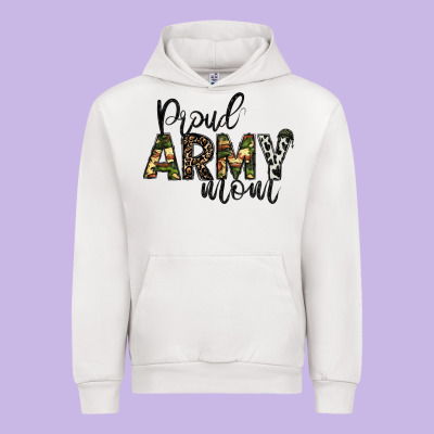 Proud Army Mom Urban Hoodie Designed By Cowhidedigitalart