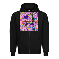 Black pride heart seamless pattern Zipper Hoodie - FaDigitalArtStudio
