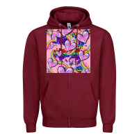 Burgundy pride heart seamless pattern Zipper Hoodie - FaDigitalArtStudio