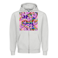 Dove Grey pride heart seamless pattern Zipper Hoodie - FaDigitalArtStudio