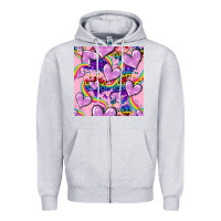 Heather Grey pride heart seamless pattern Zipper Hoodie - FaDigitalArtStudio