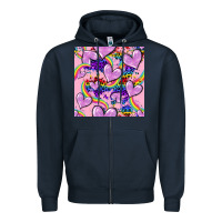 Navy pride heart seamless pattern Zipper Hoodie - FaDigitalArtStudio