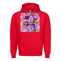 Red pride heart seamless pattern Zipper Hoodie - FaDigitalArtStudio