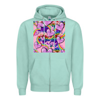 Seafoam pride heart seamless pattern Zipper Hoodie - FaDigitalArtStudio