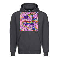 Smoke pride heart seamless pattern Zipper Hoodie - FaDigitalArtStudio