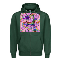 Sports Green pride heart seamless pattern Zipper Hoodie - FaDigitalArtStudio