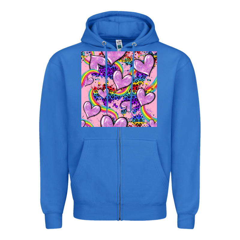 Pride Heart Seamless Pattern Zipper Hoodie by FaDigitalArtStudio | Teevron