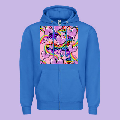 Pride Heart Seamless Pattern Zipper Hoodie Designed By Fadigitalartstudio