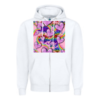 White pride heart seamless pattern Zipper Hoodie - FaDigitalArtStudio