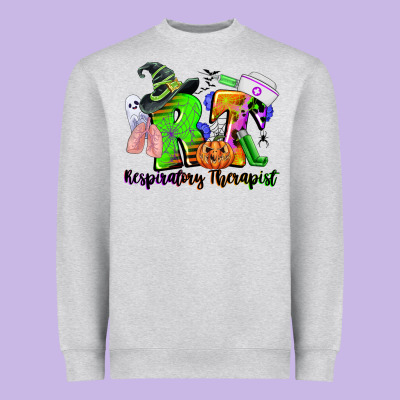 Rt Respiratory Therapist Halloween Heavyweight Sweatshirt Designed By Cowgirlartshop