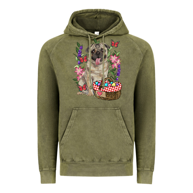 Easter Pug Vintage Hoodie by RanaPortraitStore | Teevron