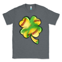 Charcoal Heather st. patrick's day clover softball Classic Tee - Artiststas