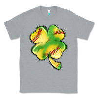 Heather Grey st. patrick's day clover softball Classic Tee - Artiststas