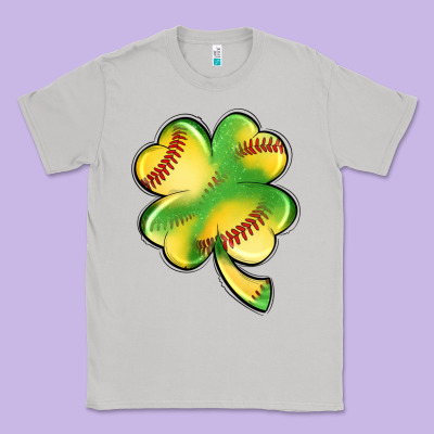 St. Patrick's Day Clover Softball Classic Tee Designed By Artiststas