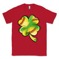 Red st. patrick's day clover softball Classic Tee - Artiststas