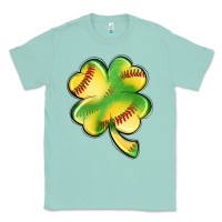 Seafoam st. patrick's day clover softball Classic Tee - Artiststas
