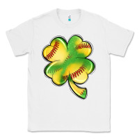 White st. patrick's day clover softball Classic Tee - Artiststas