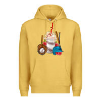 Antique Gold Baseball Frappe Coffee Premium Hoodie - FaDigitalArtStudio