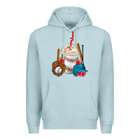 Blue Mist Baseball Frappe Coffee Premium Hoodie - FaDigitalArtStudio