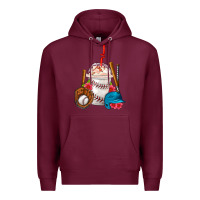 Burgundy Baseball Frappe Coffee Premium Hoodie - FaDigitalArtStudio