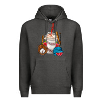 Charcoal Heather Baseball Frappe Coffee Premium Hoodie - FaDigitalArtStudio
