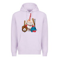 Lilac Baseball Frappe Coffee Premium Hoodie - FaDigitalArtStudio