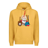 Mustard Baseball Frappe Coffee Premium Hoodie - FaDigitalArtStudio
